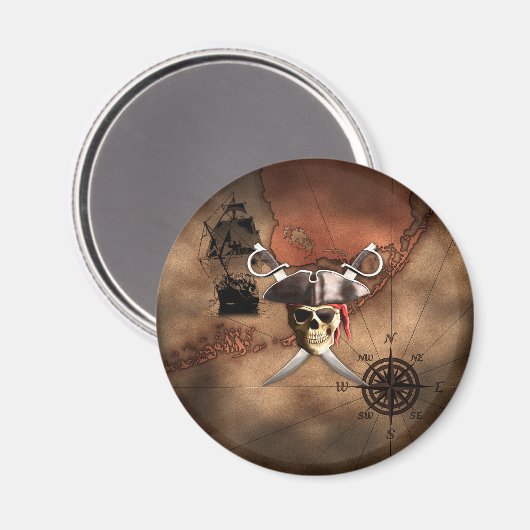 Pirate Map Magnet (Vorderseite/Rückseite)