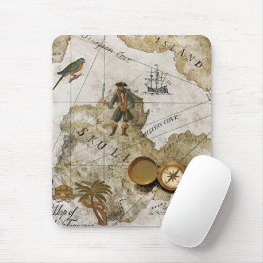 Pirate Map Maus Pad Mousepad (Mit Mouse)