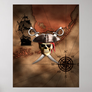 Pirate Map Poster