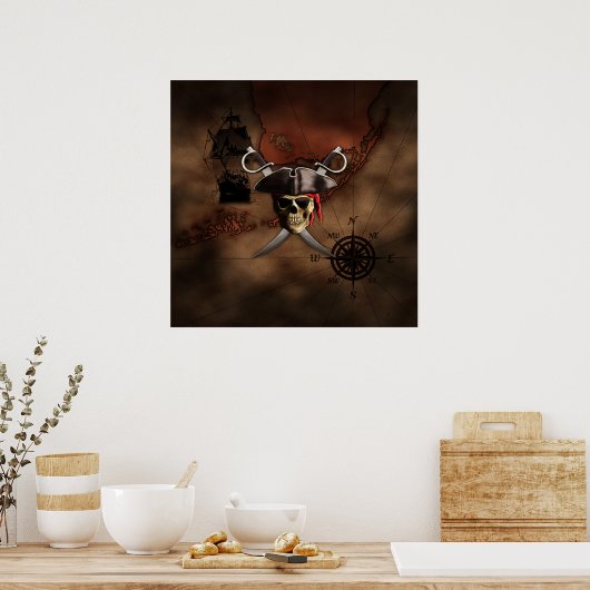 Pirate Map Poster (Küche)