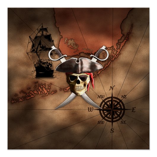 Pirate Map Poster (Vorderseite)