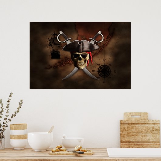 Pirate Map Poster (Küche)