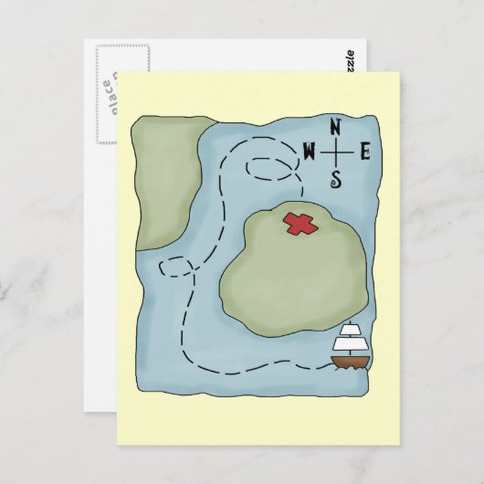 Pirate Map Postkarte (Vorne/Hinten)