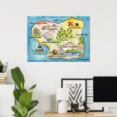 Pirate Map Print - Große Leinwand Poster (Heimbüro)