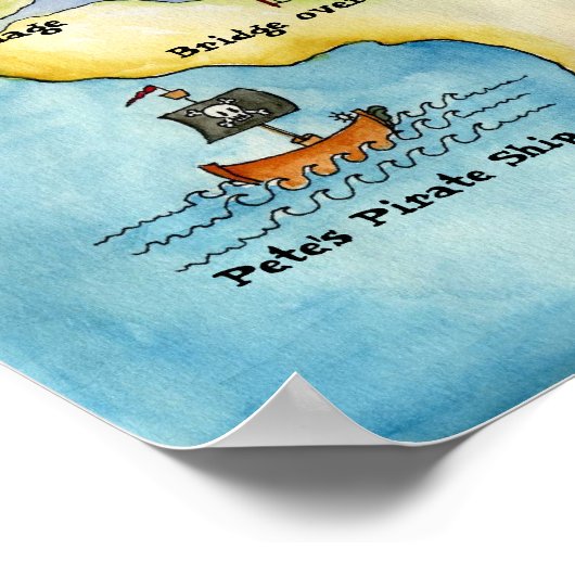 Pirate Map Print - Portfolio Poster (Ecke)