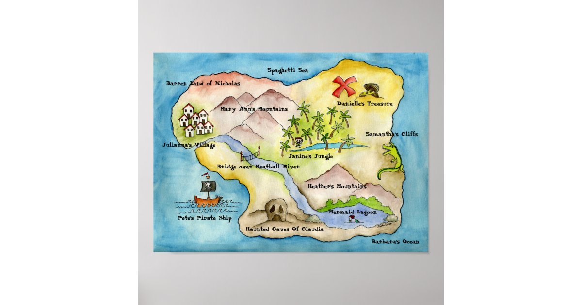 Pirate Map Print - Portfolio Poster | Zazzle.de
