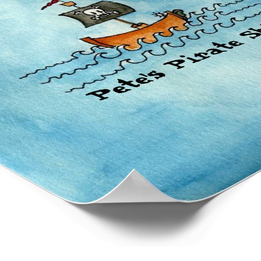 Pirate Map Print - Small Poster (Ecke)