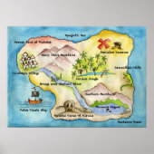 Pirate Map Print - Small Poster (Vorne)