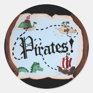 Pirate Map Runder Aufkleber