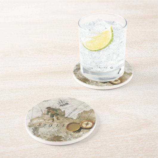 Pirate Map Untersetzer (Seite)