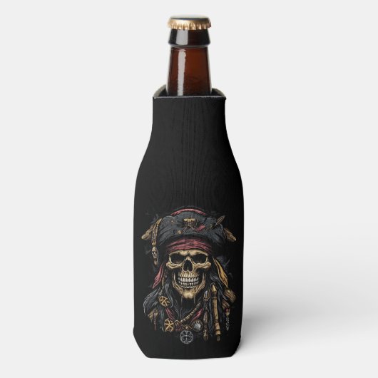 Pirate Mascot Flasche Cooler Flaschenkühler (Flaschenvorderseite)