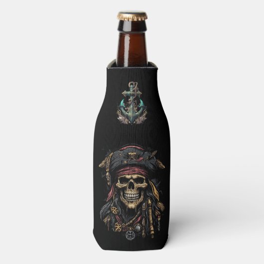 Pirate Mascot Flasche Cooler Flaschenkühler (Flaschenvorderseite)