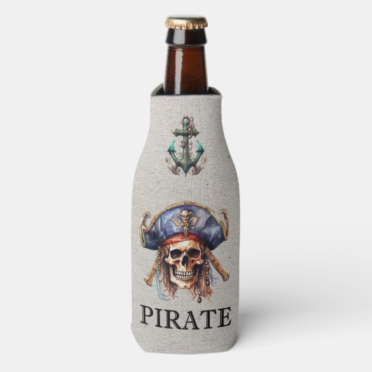 Pirate Mascot Flasche Cooler Flaschenkühler (Flaschenvorderseite)