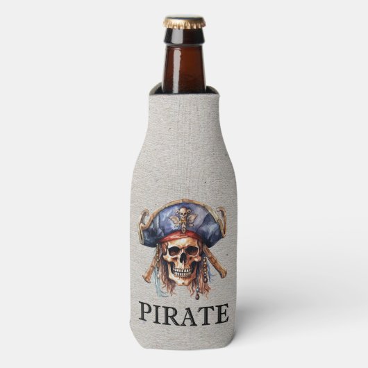 Pirate Mascot Flasche Cooler Flaschenkühler (Flaschenvorderseite)