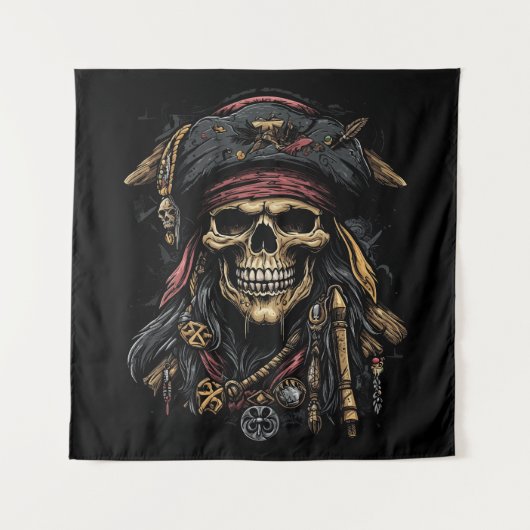 Pirate Mascot Tapestry Wandteppich (Vorderseite)