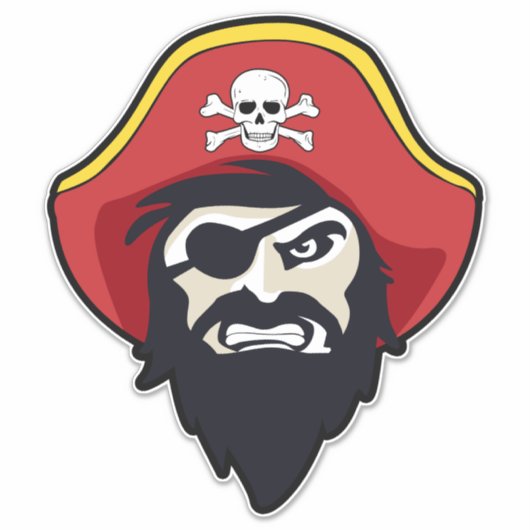 Pirate Mascot Vinyl Sticker (Vorderseite)
