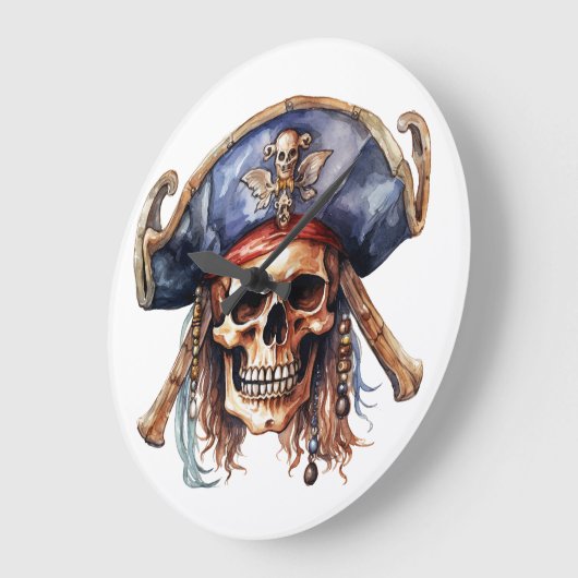 Pirate Mascot Wall Clock Große Wanduhr (Winkel)
