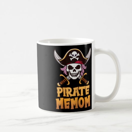Pirate Memom Funny Captain Matching Halloween Cost Kaffeetasse (Rechts)