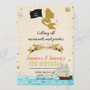 Pirate Mermaid Einladung