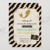 Pirate Mermaid Einladung (Vorne/Hinten)