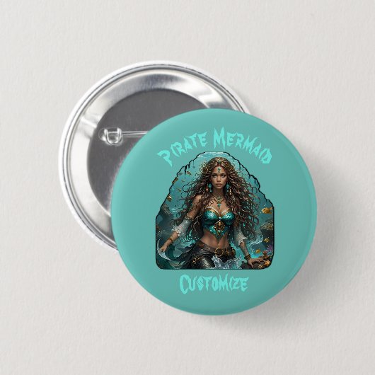 Pirate Mermaid Lady Thunder_Cove Button (Vorne & Hinten)