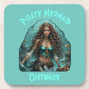 Pirate Mermaid Lady Thunder_Cove Getränkeuntersetzer