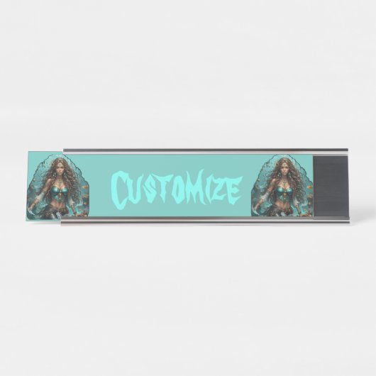 Pirate Mermaid Lady Thunder_Cove Schreibtischnamensplakette (Vorderseite )