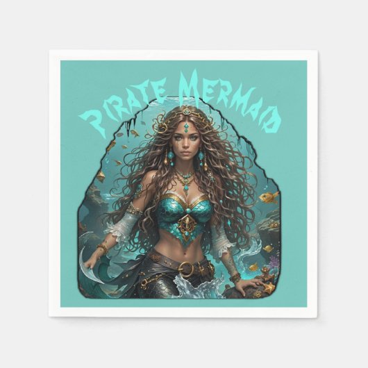 Pirate Mermaid Lady Thunder_Cove Serviette (Vorderseite)