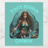 Pirate Mermaid Lady Thunder_Cove Weinetikett (Einzelnes Label)