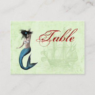 Pirate Mermaid Tischnummer Cards Platzkarte