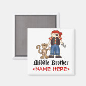 Pirate Middle Brother Magnet (Vorderseite/Rückseite)