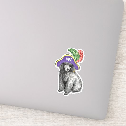 Pirate Miniature Poodle Vinyl Sticker (Detail)