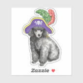 Pirate Miniature Poodle Vinyl Sticker (Blatt)