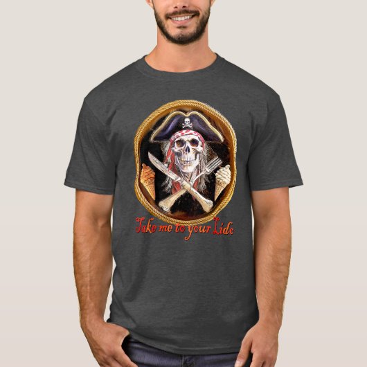 Pirate mit Eiscreme "Bring mich zu deinem Lido" T-Shirt (Vorderseite)