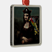 Pirate Mona Lisa with Eye Patch Ornament Aus Metall (Rechts)