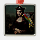 Pirate Mona Lisa with Eye Patch Ornament Aus Metall (Vorne)