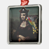 Pirate Mona Lisa with Eye Patch Ornament Aus Metall (Links)