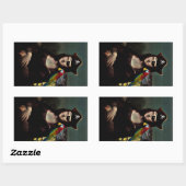 Pirate Mona Lisa with Eye Patch Rechteckiger Aufkleber (Blatt)