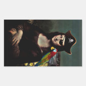 Pirate Mona Lisa with Eye Patch Rechteckiger Aufkleber (Vorderseite)