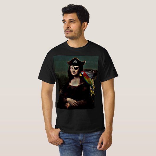 Pirate Mona Lisa with Eye Patch T-Shirt (Vorne ganz)