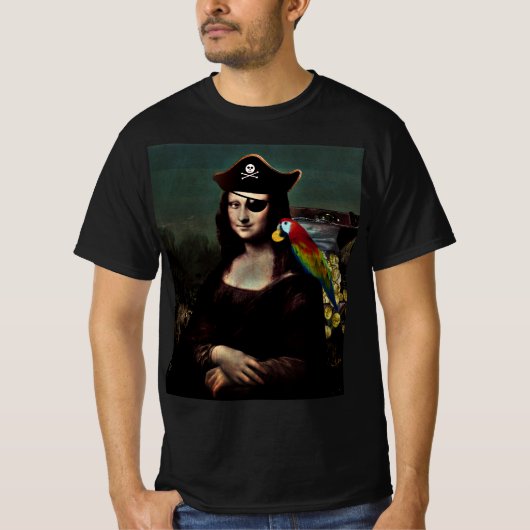 Pirate Mona Lisa with Eye Patch T-Shirt (Vorderseite)