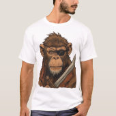 Pirate Monkey mit Schwert - Bold Adventure Art T-Shirt (Vorderseite)