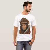 Pirate Monkey mit Schwert - Bold Adventure Art T-Shirt (Vorne ganz)