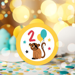 Pirate Monkey Pirate Treasage Geburtstagsparty Runder Aufkleber