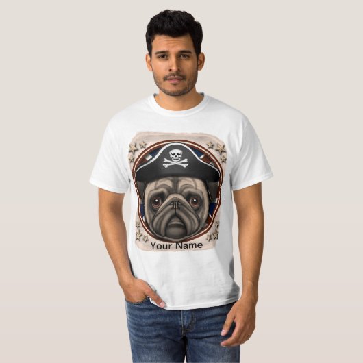 Pirate-Mops-Hemd T-Shirt (Vorne ganz)