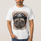 Pirate-Mops-Hemd T-Shirt (Vorderseite)