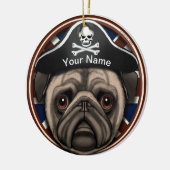 Pirate Mops Keramik Ornament (Links)