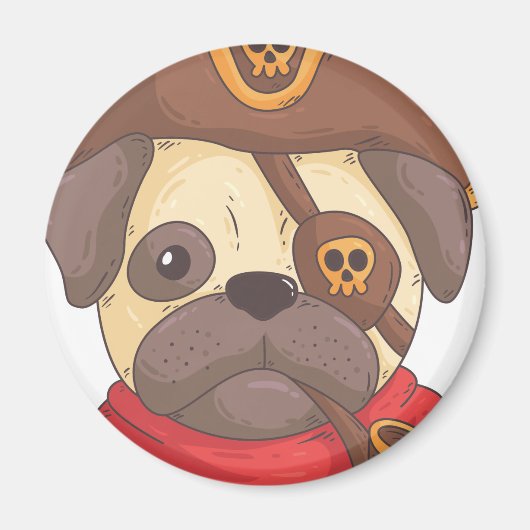 Pirate Mops Magnet (Vorne)