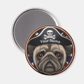 Pirate Mops Magnet (Vorderseite/Rückseite)