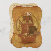 Pirate Mystery Ship Einladung (Vorne/Hinten)